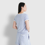 JAJU Terry Square Neck Lounge T-Shirt (Sky Blue) — мягкость и элегантность для домашнего уюта