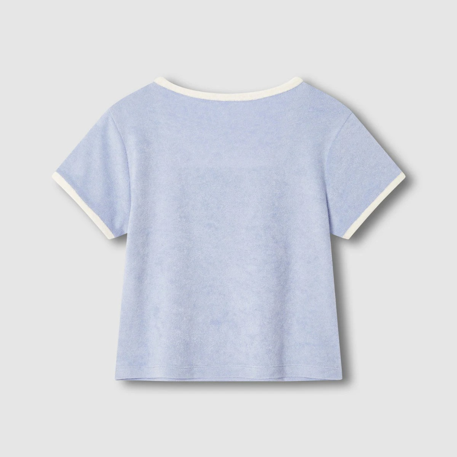 JAJU Terry Square Neck Lounge T-Shirt (Sky Blue) — мягкость и элегантность для домашнего уюта