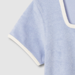 JAJU Terry Square Neck Lounge T-Shirt (Sky Blue) — мягкость и элегантность для домашнего уюта