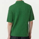 Cable Knitted Polo Shirt [Irish Green]