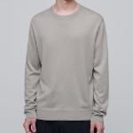 Merino Wool Blend High Gauge Crew Neck Knit [Mushroom]