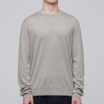 Merino Wool Blend High Gauge Crew Neck Knit [Mushroom]