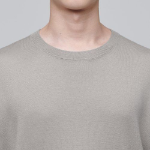 Merino Wool Blend High Gauge Crew Neck Knit [Mushroom]