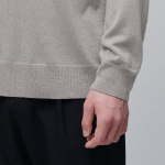 Merino Wool Blend High Gauge Crew Neck Knit [Mushroom]