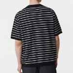 Stripe Crew Neck Short Sleeve Knit [Black/White]