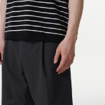 Stripe Crew Neck Short Sleeve Knit [Black/White]