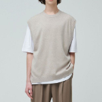 Rams Wool Crew Neck Knit Vest [Mushroom]