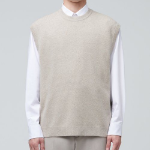 Rams Wool Crew Neck Knit Vest [Mushroom]