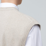 Rams Wool Crew Neck Knit Vest [Mushroom]
