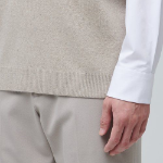 Rams Wool Crew Neck Knit Vest [Mushroom]