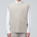 Lambswool Crew Neck Knit Vest – Mushroom