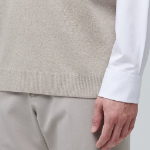 Lambswool Crew Neck Knit Vest – Mushroom