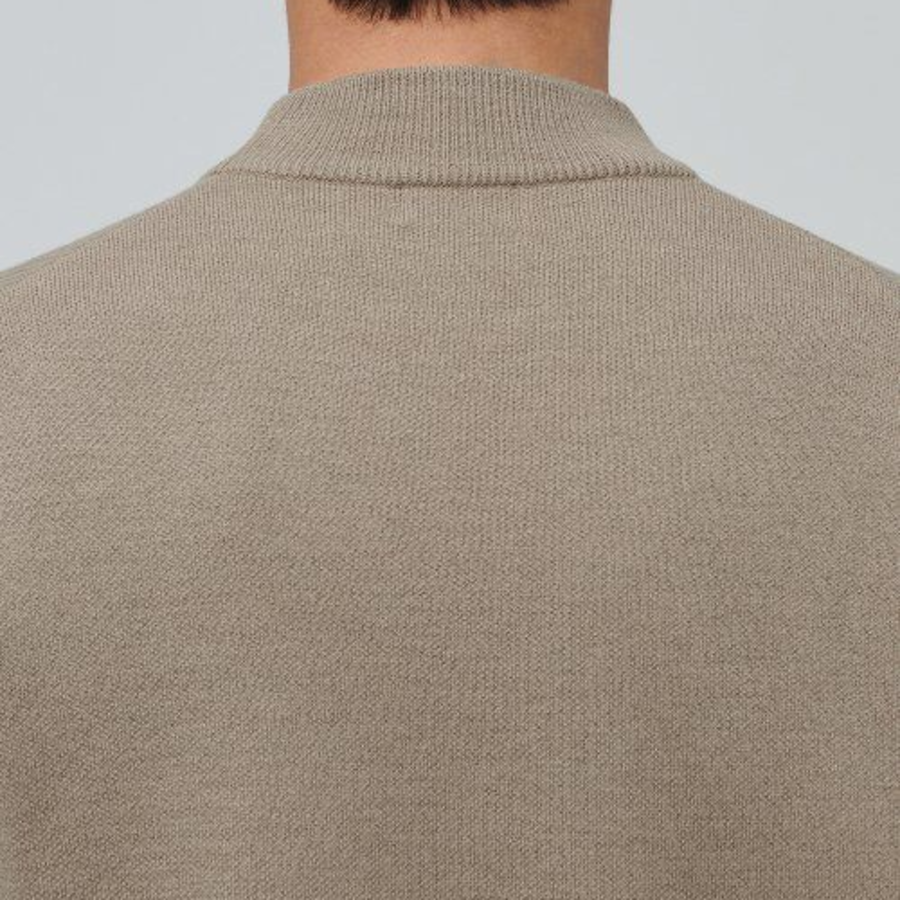 Minimal Mock Neck Knit [Beige]