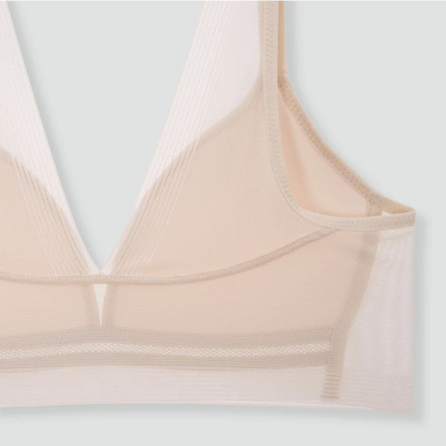 JAJU Mesh No-Line Crop Bra (Beige) — невесомая поддержка и вентиляция