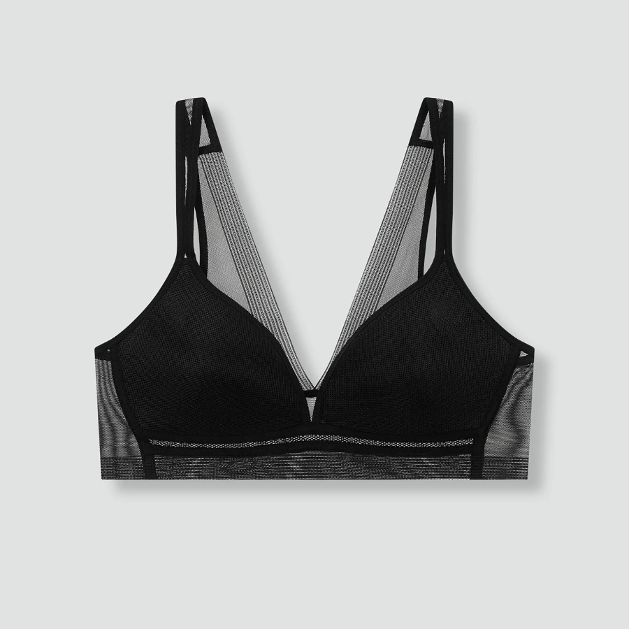 JAJU Mesh No-Line Crop Bra (Black) — невесомая поддержка с изящной универсальностью