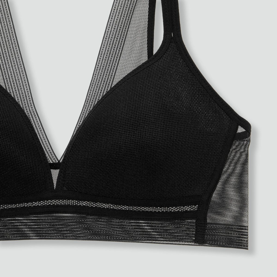JAJU Mesh No-Line Crop Bra (Black) — невесомая поддержка с изящной универсальностью