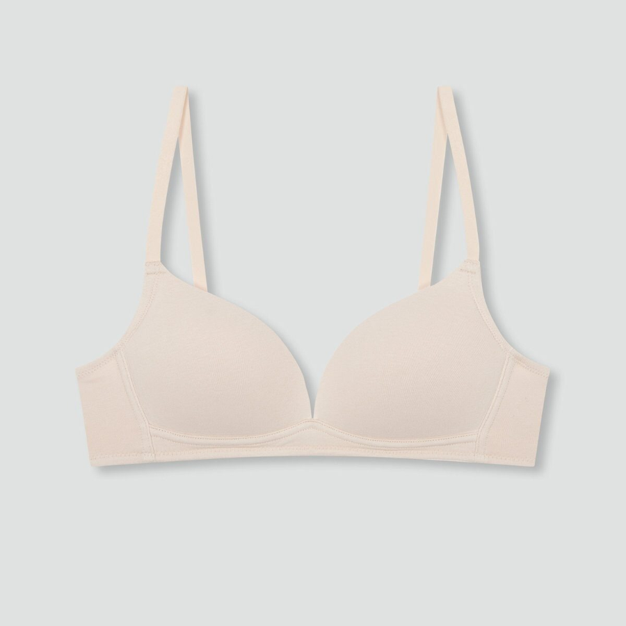 JAJU 720-Degree Stretch Cotton Mold Bra (Beige) — идеальная поддержка и комфорт в натуральном стиле