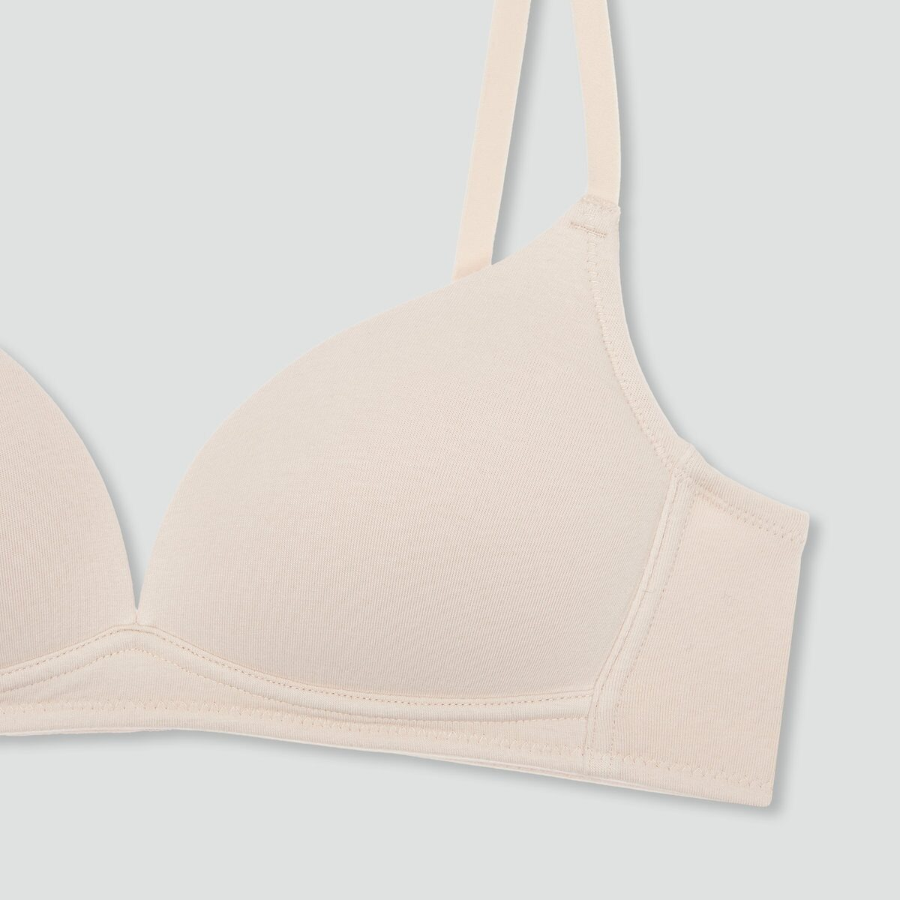 JAJU 720-Degree Stretch Cotton Mold Bra (Beige) — идеальная поддержка и комфорт в натуральном стиле