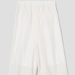 KUHO Linen Blended Crop Skirt-Like Pants – White