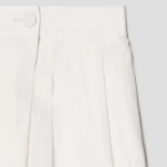 KUHO Linen Blended Crop Skirt-Like Pants – White