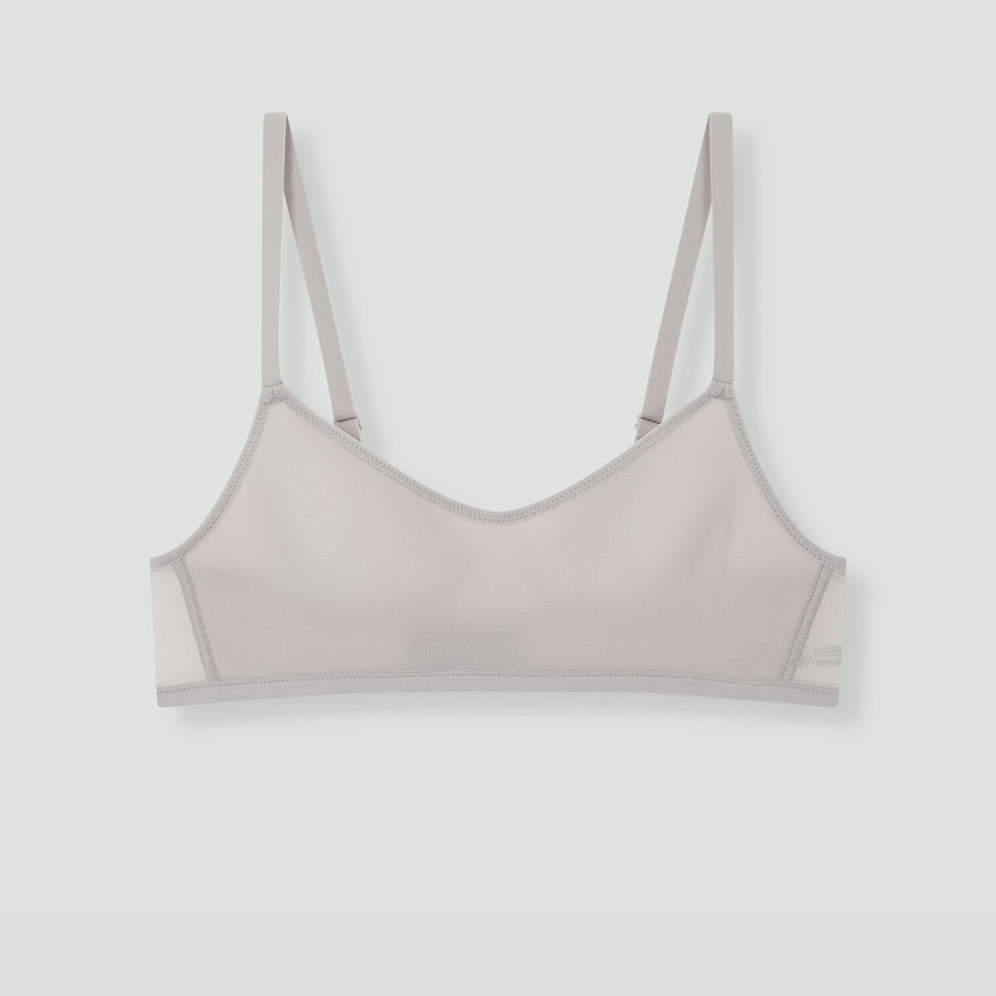 JAJU Mesh Crop Bra (Dark Beige) — дышащий комфорт и лёгкая поддержка