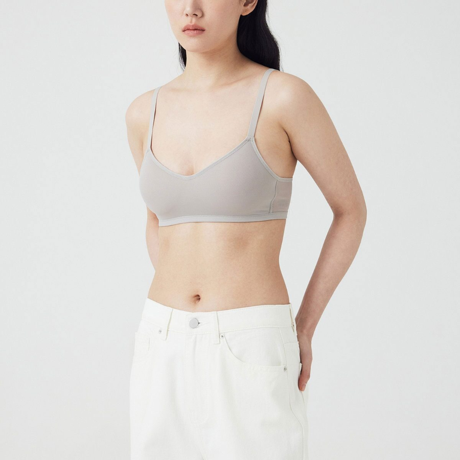 JAJU Mesh Crop Bra (Dark Beige) — дышащий комфорт и лёгкая поддержка