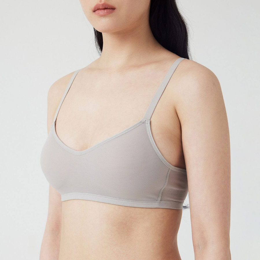 JAJU Mesh Crop Bra (Dark Beige) — дышащий комфорт и лёгкая поддержка