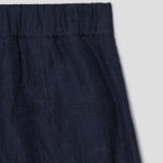 KUHO Linen Blended Crop Skirt Like Pants -Navy