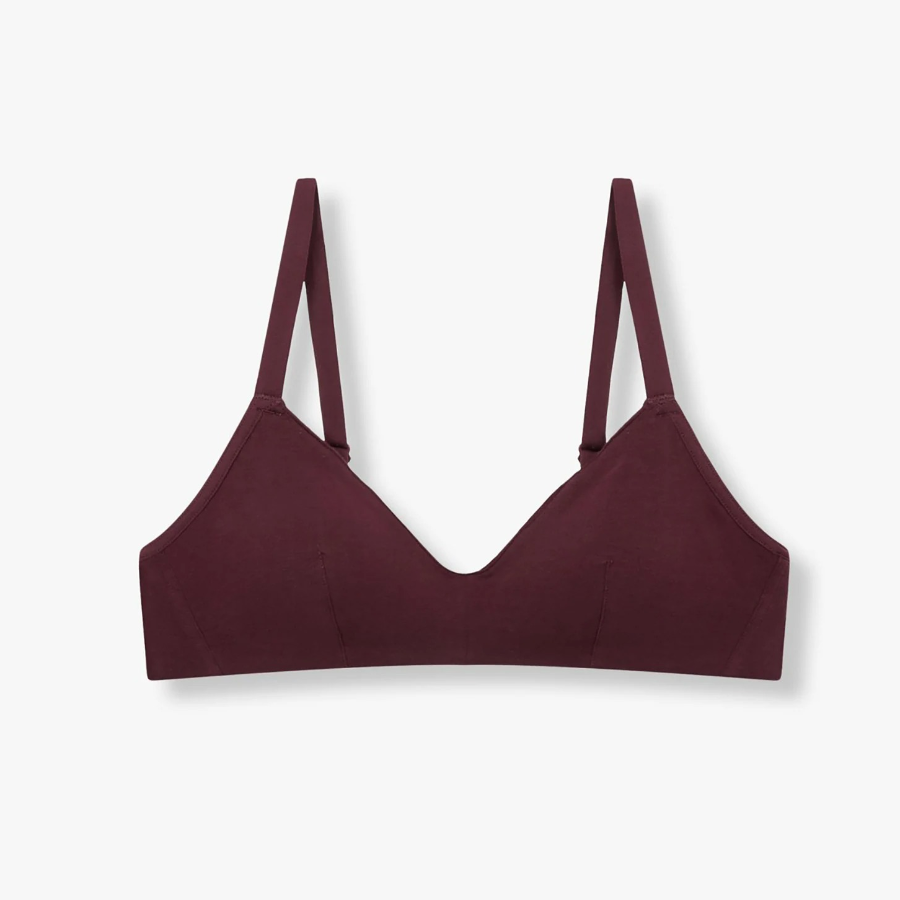 JAJU 720-Degree Stretch Cotton Bralette (Burgundy) — поддержка и мягкость без компромиссов