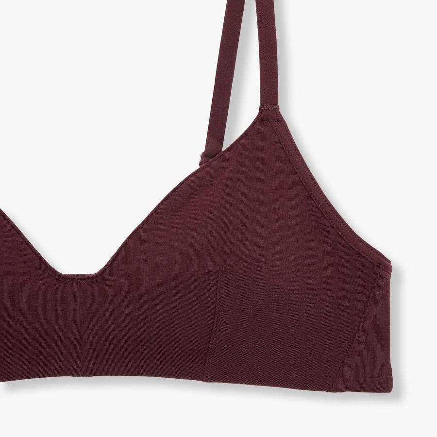 JAJU 720-Degree Stretch Cotton Bralette (Burgundy) — поддержка и мягкость без компромиссов