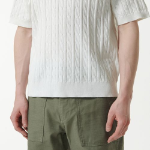 Cable Knitted Polo Shirt [Ivory]