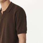 Cool Touch Slit-Neck Knitted Polo Shirt [Baroque Brown]