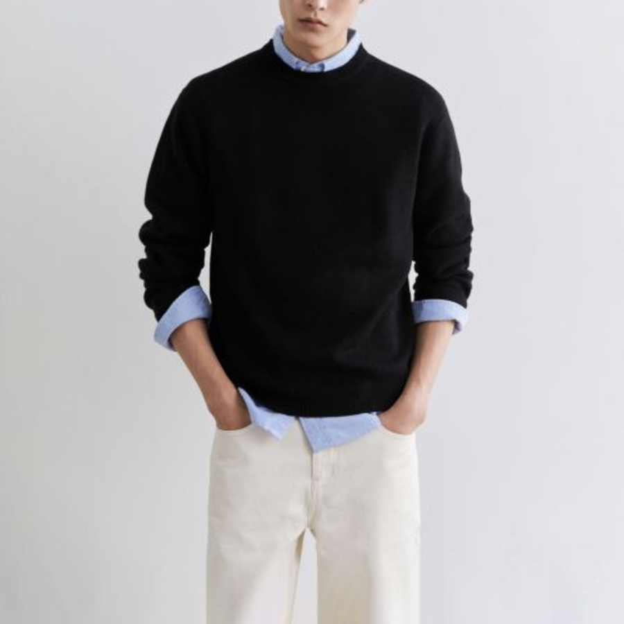 Minimal Crew Neck Knit [Black]