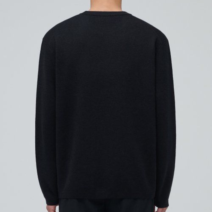 Minimal Crew Neck Knit [Black]