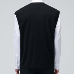 Lambswool V-Neck Knit Vest [Black]