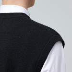 Lambswool V-Neck Knit Vest [Black]