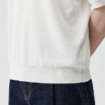 Cool Touch Slit-Neck Knitted Polo Shirt [Ivory]