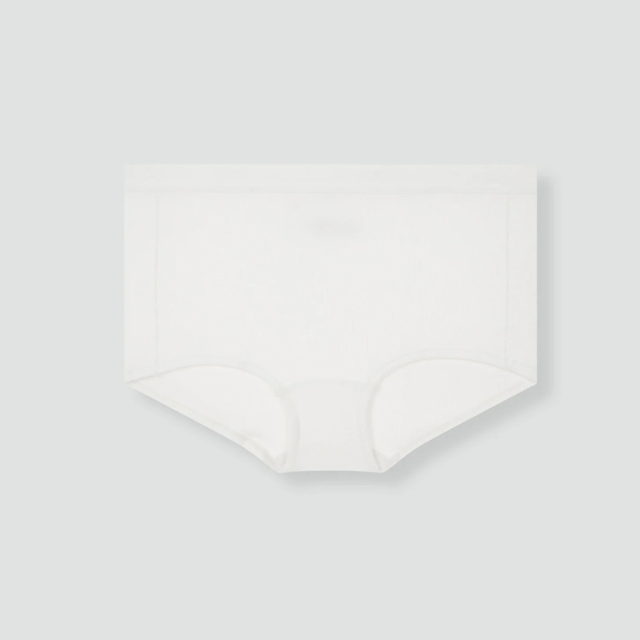 JAJU Cotton Rib Outband Shorty Panty (White) — комфорт и стиль в классическом исполнении