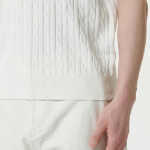 Cable Crew Neck Short-Sleeve Knit [Ivory]
