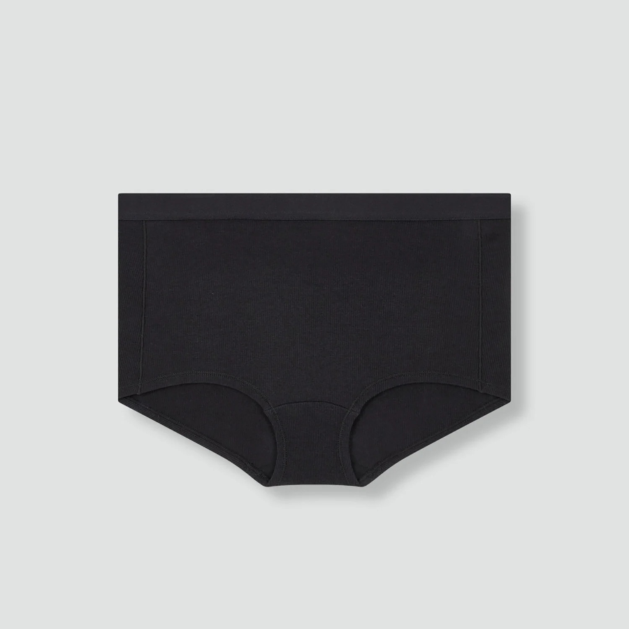 JAJU Cotton Rib Outband Shorty Panty (Black) — комфорт и поддержка на каждый день