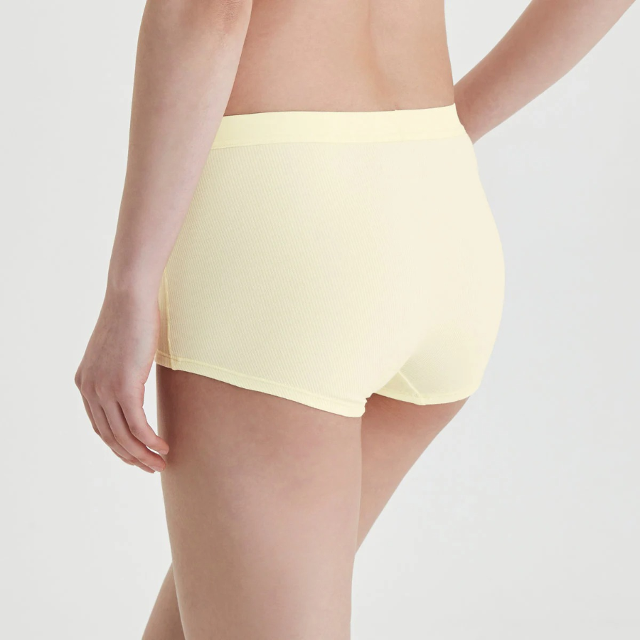 JAJU Cotton Rib Outband Shorty Panty (Yellow) — комфорт и лёгкость на каждый день
