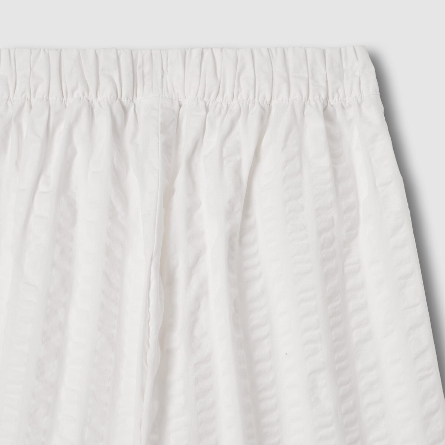 JAJU Cotton Seersucker Banding Pants (White) — лёгкость, свежесть и комфорт на каждый день
