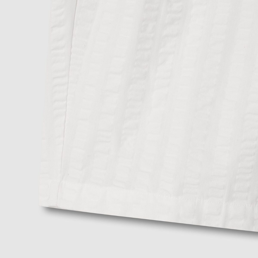 JAJU Cotton Seersucker Banding Pants (White) — лёгкость, свежесть и комфорт на каждый день