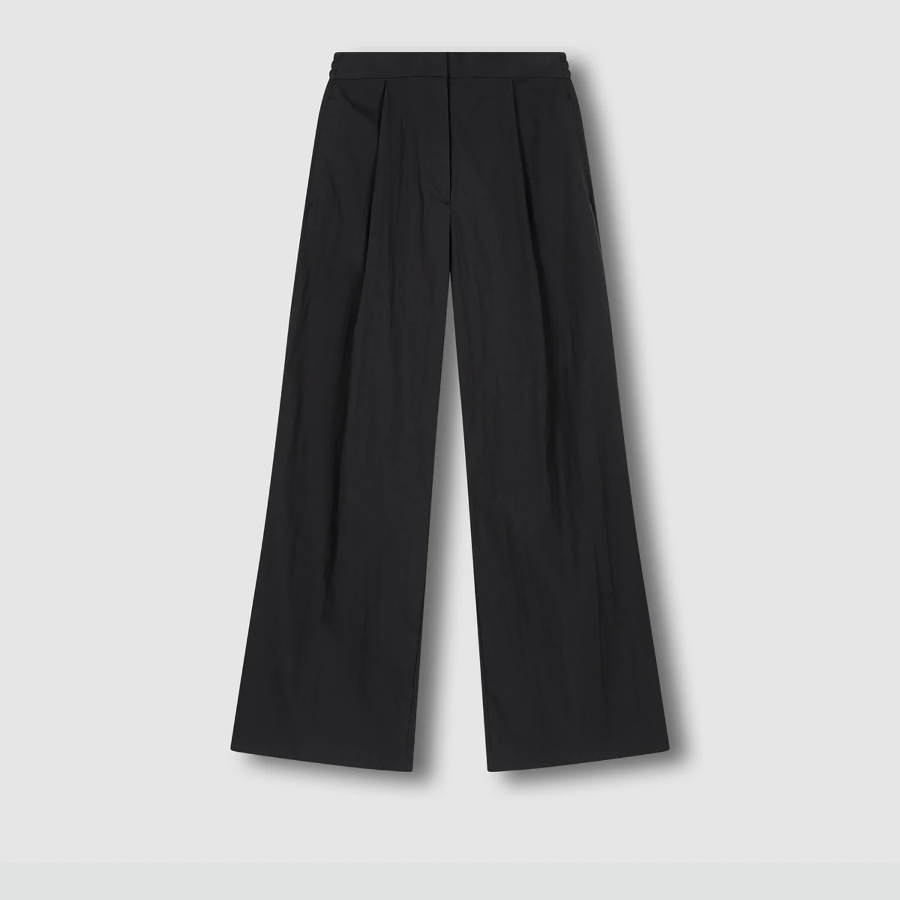 JAJU Wide Pants (Black) — лёгкие широкие брюки на каждый день