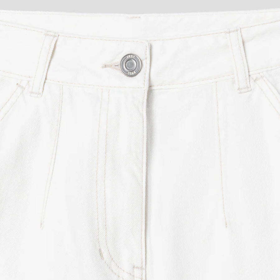KUHO [HEART FOR EYE] Bermuda Denim Shorts – Ivory