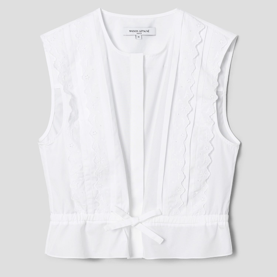 Maison Kitsune Women Crafted Embroidery Sleeveless Top
