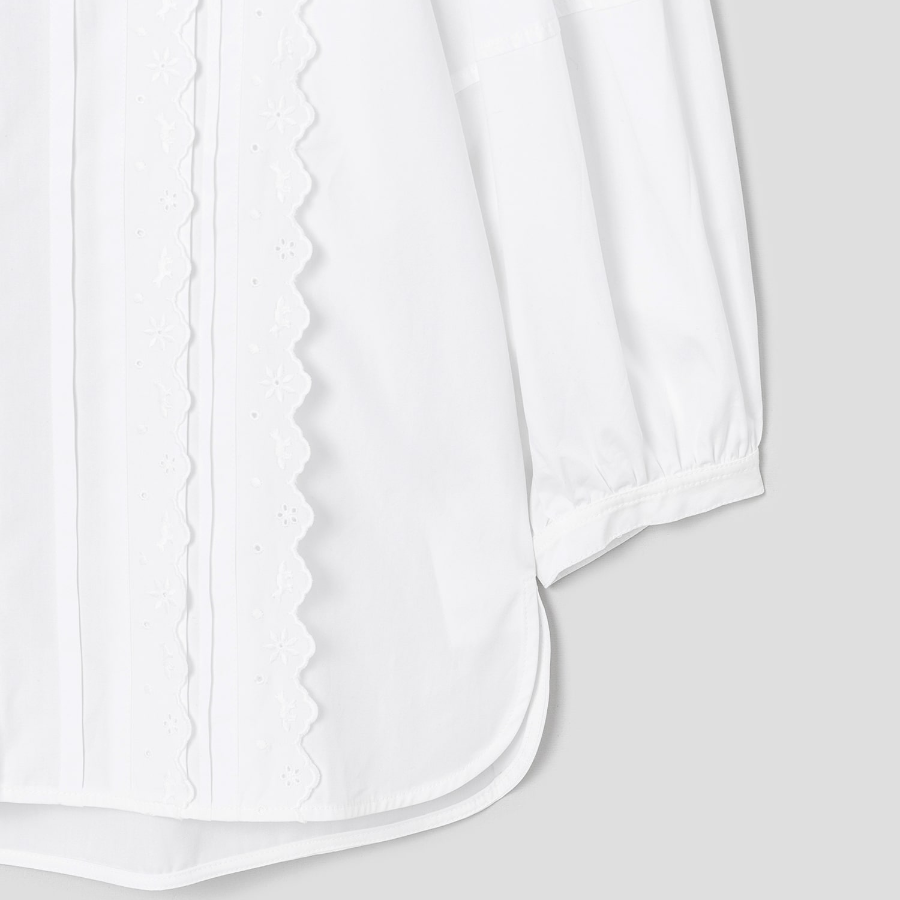 Maison Kitsune Women Crafted Embroidery Maxi Sleeve Shirt