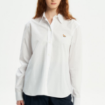 Maison Kitsune Women Classic Shirt With Baby Fox Patch In Cotton Poplin