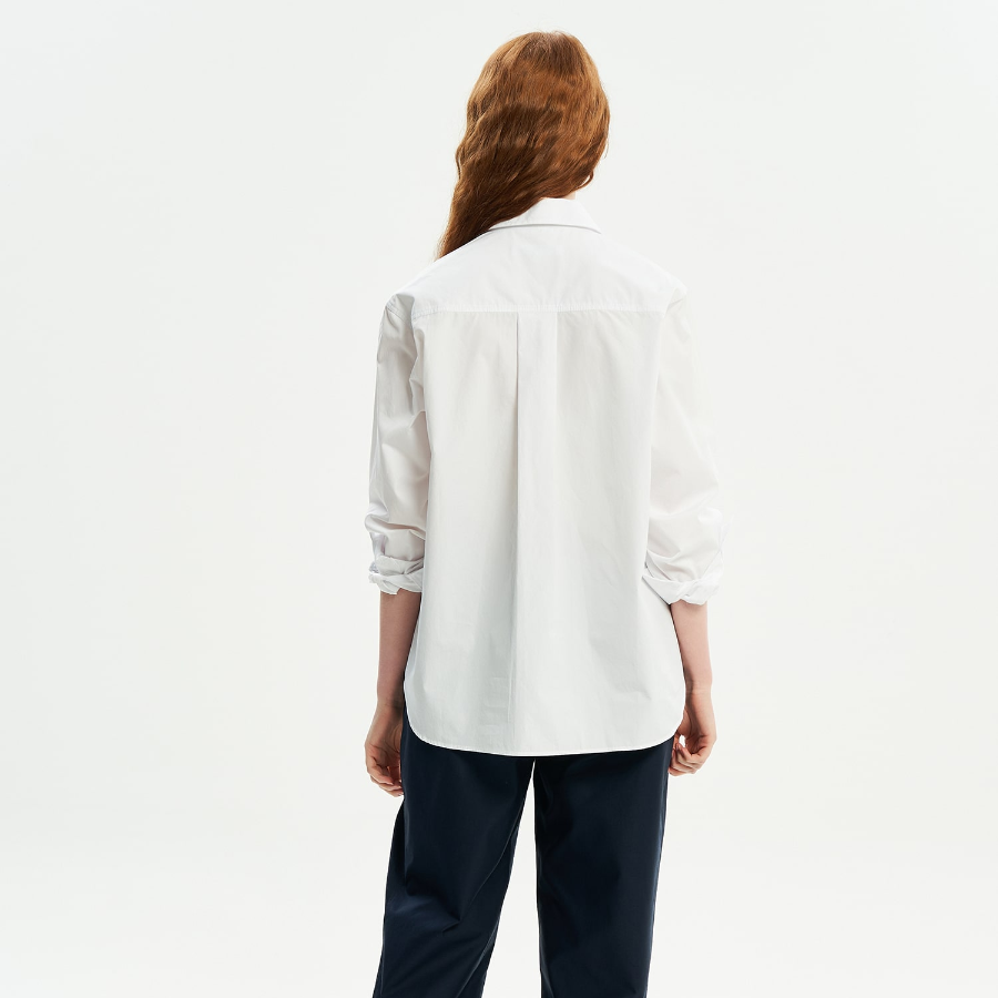 Maison Kitsune Women Classic Shirt With Baby Fox Patch In Cotton Poplin