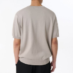 Washable Supima Cotton Crew Neck Short-Sleeve Knit [Mushroom]